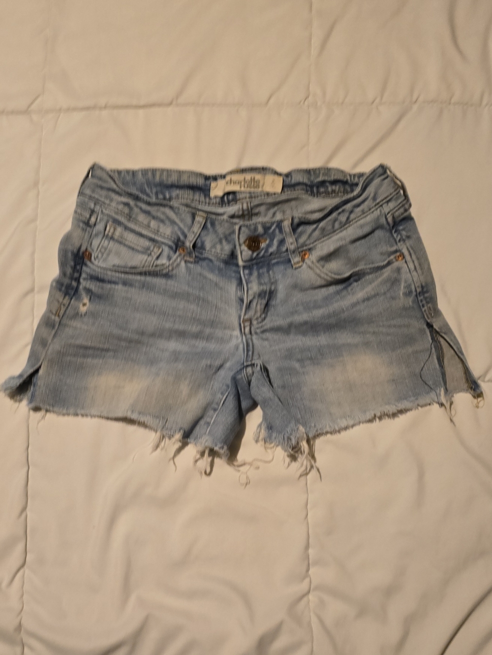 Charlotte Russe Light Blue Distressed Denim Shorts